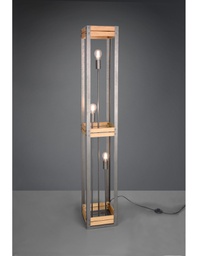 [TRIO405500367] Piantana Vintage Rustico Natural Wood Khan Nichel Antico H153 cm Trio Lighting