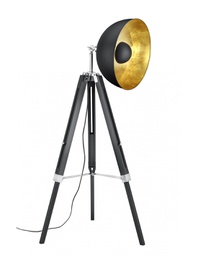 [TRIO407800132] Piantana Vintage Treppiede Parabola Nero e Oro Liège Trio Lighting