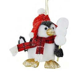 [V9148580000] Pinguino con berretto rosso nbr-1241 cm. 13 x 13 h 15