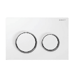 [DFLEX-132-G115085-KJ] Placca comando 2 tasti Omega 20 - Bianca con bordi cromo