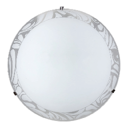 [1932735] Plafoniera 2xE27 Ganci Cromo Vetro Lastra Bianco Decorato Bianco E-Energy Amalia