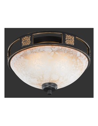 [TRIO608100224] Plafoniera 2xE27 Quinta Ruggine Vetro Alabastro Ø33 cm Trio Lighting