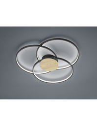 [TRIO673210332] Plafoniera 3 Cerchi Led Sedona Nero Dimmerabile Ø80 cm Trio Lighting