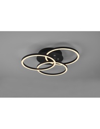 [TRIOR62823132] Plafoniera 3 Cerchi Orientabili Led Dimmer Circle Nero Trio Lighting