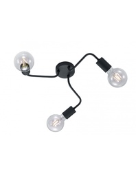 [TRIO608000332] Plafoniera 3 Luci Diallo Tubi Metallo Nero Ø47 cm Trio Lighting