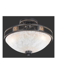 [TRIO608100324] Plafoniera 3xE27 Quinta Ruggine Vetro Alabastro Ø42 cm Trio Lighting