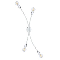 [DANIELA/PL4 BI] Plafoniera 4 luci montatura verniciata bianco 97x19xh32 cm