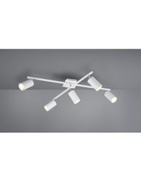 [TRIO612400501] Plafoniera 5 Faretti Cilindro Spot Orientabili Marley Bianco Trio Lighting