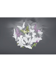 [TRIOR60213017] Plafoniera Butterfly 3xG9 Cromo Farfalle Multicolor Ø45 cm Trio Lighting