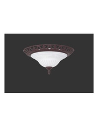 [TRIO6102021-24] Plafoniera Rustica Ruggine 2 x E27 Vetro Opale Ø38 cm Trio Lighting