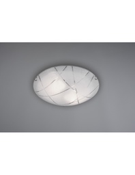[20009127] Plafoniera Sandrina Vetro Graniglia Bianco 2xE27 Ø40 cm Trio Lighting
