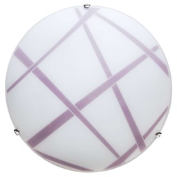 [DARIO/40 VI] Plafoniera cucina vetro bianco viola Diametro cm 40