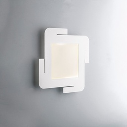 [BL251-LED18] Plafoniera in metallo Bianco LED integrato 35x35x h5 cm