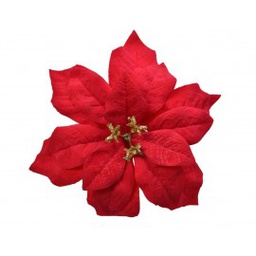 [19625915] Poinsettia stella natale Rossa con clip 16x h3 cm