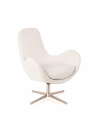 [RE/035/BI] Poltrona Olga in similpelle e metallo bianco STS