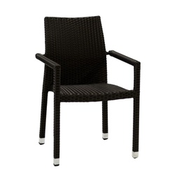 [V6446930000] Poltrona Polyrattan noce da esterno impilabile