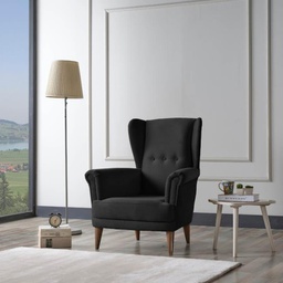 [FZ99688] Poltrona bergere Olive tessuto grigio scuro
