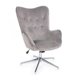 [B0735011] Poltrona contemporanea Farida in velluto grigio