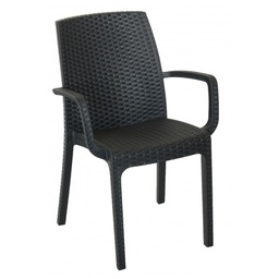 [CAP82731] Poltrona da esterno antracite con braccioli cm 57x59x86h