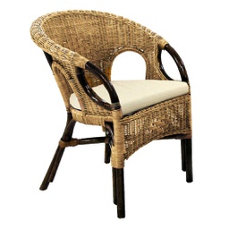 [V26086401NN] Poltrona giardino lucrezia cm 60 x 60 x h 82-47 noce con cuscino