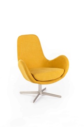 [RE/036/GI] Poltrona girevole giallo 64 cm x 72 cm H. 42 cm