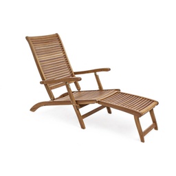[B0805125] Poltrona reclinabile con braccioli in legno stile classico