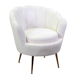 [V2809140000] Poltrona tessuto boucle Tulipan crema cm 73x72h49/77