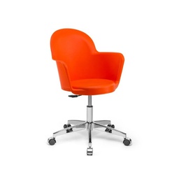 [FZ96770] Poltrona ufficio arancione con base cromata Gora  cm 60x78xh.88