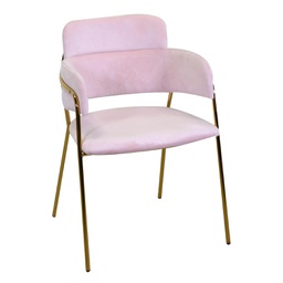 [V2807260000] Poltrona velluto Hannover rosa cm 52x52h46/67/79