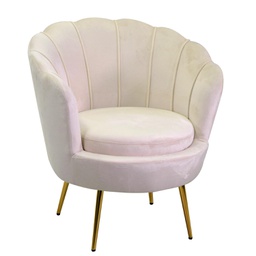 [V2808620000] Poltrona velluto tulipan crema cm 73x72h77