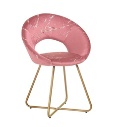 [FZ99750] Poltroncina Etere in velluto rosa con gambe in metallo dorato 65 x 60 x 82 cm