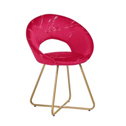 [FZ99751] 2 x Poltroncina Etere in velluto rosso con gambe in metallo dorato 65x60x82 cm
