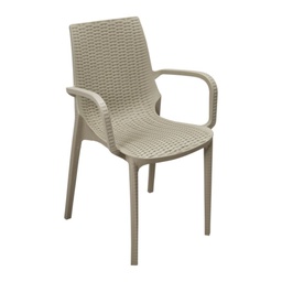 [EFFEZ94840] Poltroncina Nirvana polipropilene beige effetto rattan EFFEZ