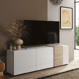 [FZ98870] (3c) Porta TV Sabry 3 ante bianco lucido rovere Kadiz