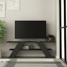 [EFFEZ96914] Porta TV aperto Farfalla 120 2 ripiani antracite EFFEZ