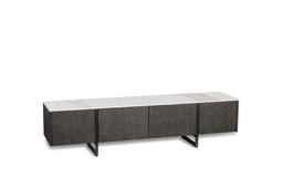 [PT/011] Porta TV bianco-grigio scuro 40 cm x 180 cm H. 45 cm
