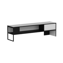 [FZ97187] Porta tv bianco e nero Concord 150x35xh.42 cm.