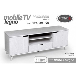 [GIC750816] Porta tv bianco mobile basso cm 140x40x50