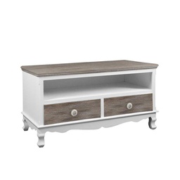 [GIC614453] Porta tv shabby bianco marrone cm 100 x 42 x 55 H