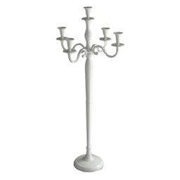 [V7014350000] Portacandele candelabro alluminio bianco 5 posti cm 45x45h100