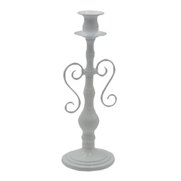[V7018620000] Portacandele candelabro metallo bianco 1 posto cmø11h30,5