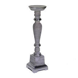 [V6075300000] Portacandele metallo sbiancato quadro 1p cm11x11h44