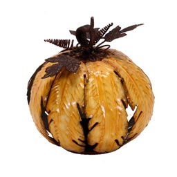 [V6602640000] Portacandele metallo zucca 1p ø16,5h18,5