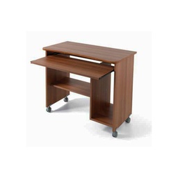 [A10166] Portacomputer scrivania ufficio noce antico con ruote H.76 L.93 P.48,5 cm
