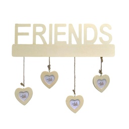 [V5030210000] Portafoto muro friends con cuori multiplo 4p cm40xh35x1