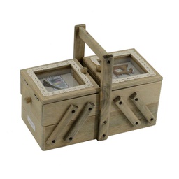 [V5920140000] Portalavoro legno rosina 2 cassetti cm 27x14h19