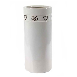 [GIC701948] Portaombrelli da ingresso bianco cuore h. 51 cm