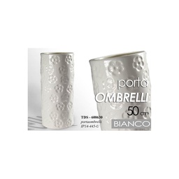 [GIC600630] Portaombrelli in ceramica bianco fiori design cm 50 h