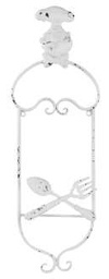 [V9167920000] Portapiatti ferro bianco pic. us-0937 cm. 19,5 x 5,5 h 56,5