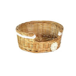 [V1613440000] Portapiatti lorraine c/pizzo e fiore bianco cm25x25x10h6